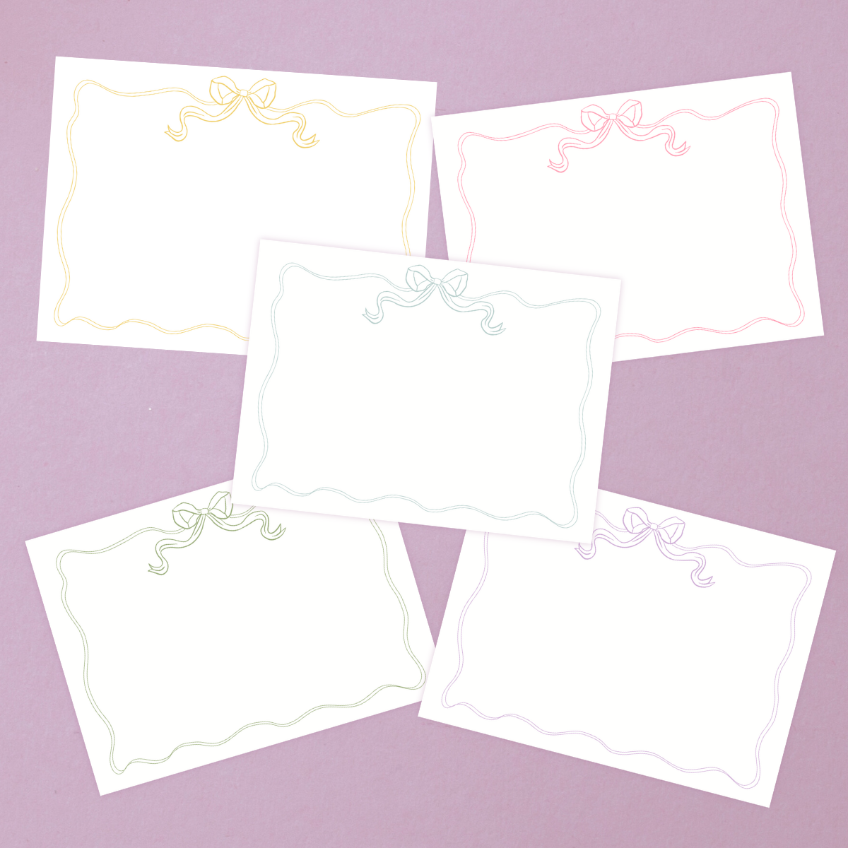 Ribbons + Bows Note Cards (Set of 15)