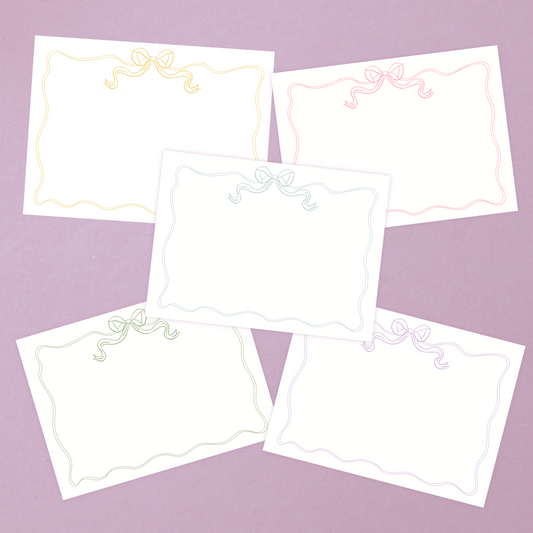 Ribbons + Bows Note Cards (Set of 15)